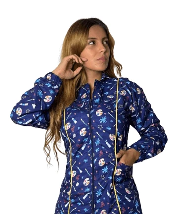 Conjunto antifluido doble bolsillo cuello alto